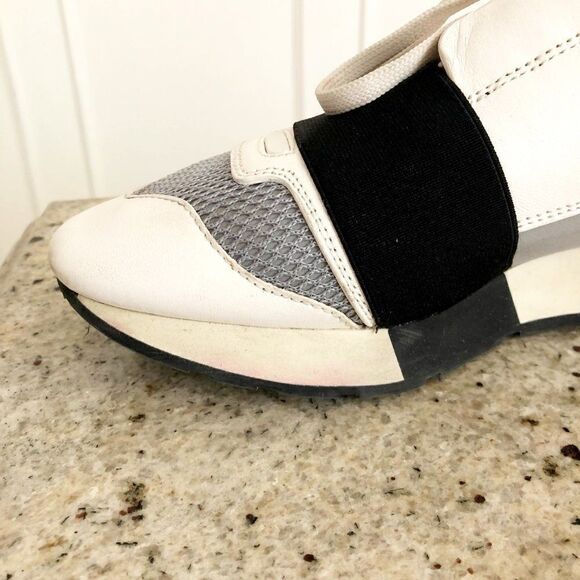 𝅺Balenciaga Multicolor Mesh And Leather Race Runner Low Top Sneakers - Picture 11 of 12